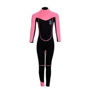 Realon Kids Pink Black Long Sleeve Full 2mm Swim Wetsuit Size XS
